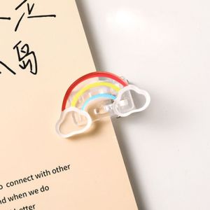 TSEVD Acrylic Office Supplies Cartoon Page Holder Index Clamp Binder Clip Transparent Clip Paper Clip Binder Clips Snacks Sealing Clip