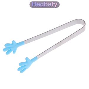 Heabety  Silicone thép không gỉ nấu ăn nhà bếp Ice tong thực phẩm BBQ salad tay Clip