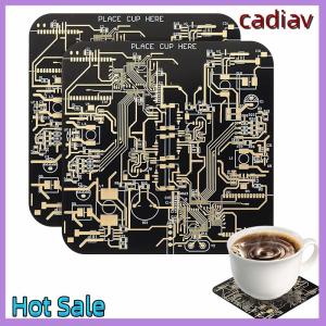 cadiav Creative Circuit Board Coaster Personalized PCB Design Fashion Coaster Dining Table Bar Decoration Drinkware Accessories