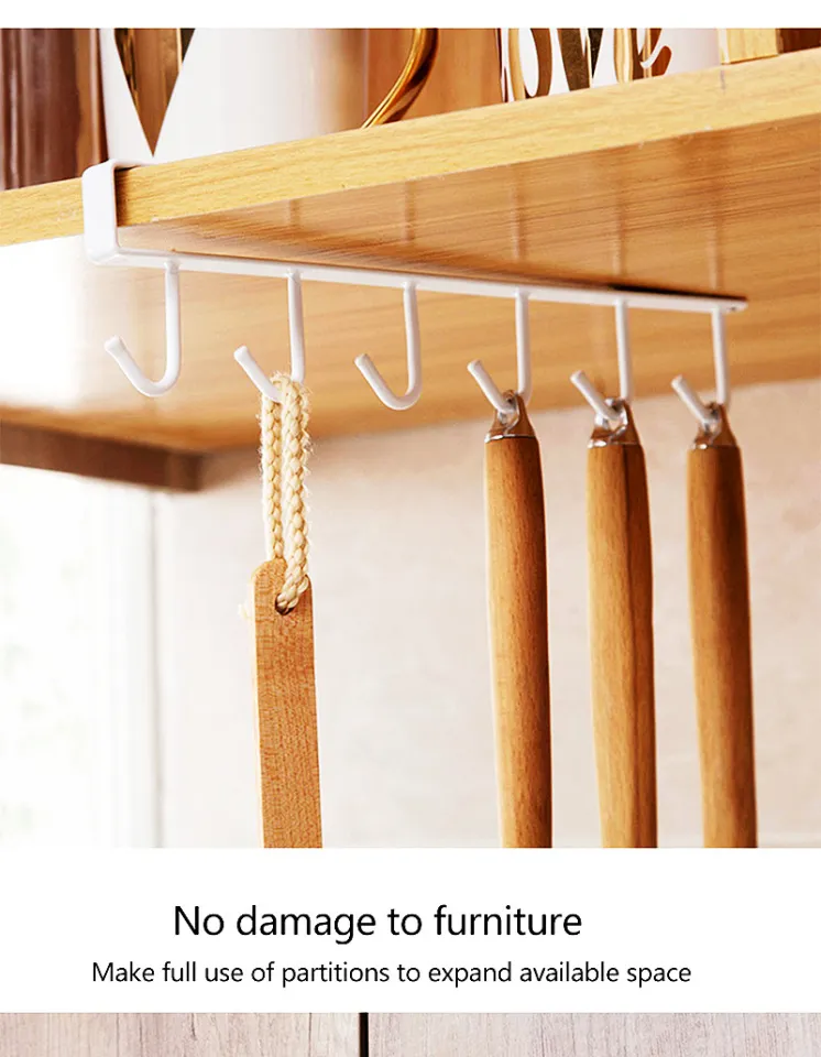 Hooks Hanger Storage Rack Cupboard Hanging Coffee Cup Organizer