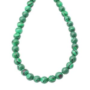 Malachite Stone Beads Rope Chain Handmade Natural Round Spacer Beads DIY Crafting Accessories Sturdy Design