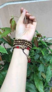 Vòng tay 108 hạt trầm tốc tự nhiên mix charm