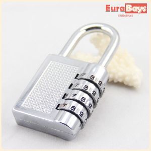 E.B. 4 Digit Number Combination Padlock Extra Large Resettable for School Gym Locker Outdoor Fence Hasp