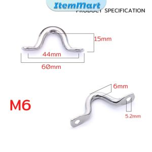 ItemMart Stainless Steel Boat Yacht Ship Boats Saddle Clip Handle Doorknob Wire Eye Ring Hook