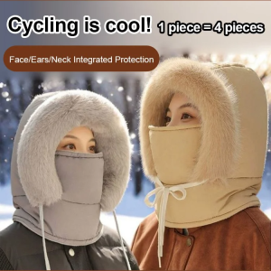 [Multiprotection Windproof Waterproof] 4-in-1 Thermal Insulation Warm Hat Comfortable Breathable Winter Padded Clothing Quick-Dry Outdoor Sports Hiking Cycling Skiing