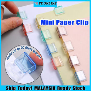 10 PCS Mini Paper Clip Colorful Clip Slider Transparent Metal Bookmark School Office Stationery Ticket Clip Push Clamp