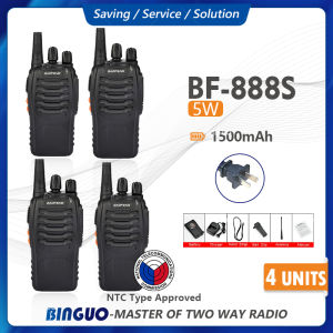 4 Sets Baofeng BF-888S USB Type-C 5W 16CH Walkie Talkie 1500mAh Radio UHF Long Range 2 Way Radio FM Transceiver COD