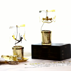 ที่ใส่โลหะปั่นโรแมนติกที่สร้างสรรค์รูปดวงจันทร์น่ารักสำหรับตัวยึดโรตารี่แมวสำหรับตกแต่งเทศกาลคริสต์มาสฮาโลวีน