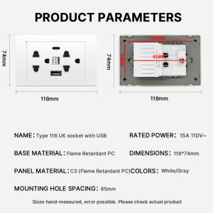 Switch Socket Outlet 13A 【USB + TYPE C】 USB Power Wall Plug Socket Soket Plug 插座 Charging Charger SSO