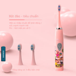 Bàn Chải Điện Cho Bé Dùng Pin Tiện Dụng Chống Nước Tặng 2 Đầu Chải Hàng Xịn