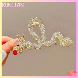 [KUNLIAN] Năm 2024 của rồng cá mập vuốt Clip thạch rồng tóc vuốt kim loại kẹp tóc phụ nữ kẹp cua Phụ kiện tóc barrette
