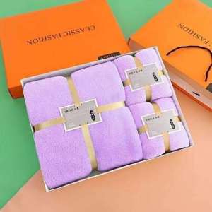 Towel Set 3 in 1 Bath Towel Microfiber Coral Velvet Water Absorption Towels With Gift Box gifts