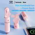 Quạt sạc mini cầm tay & Sạc dự phòng GOOJODOQ 2 IN 1 2500mAh, Cầm tay, Có thể gập lại, Siêu êm. 