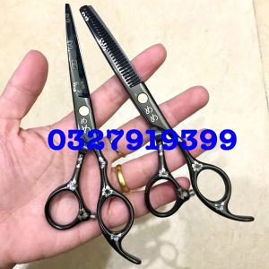 Kéo cắt tỉa tóc cao cấp 6.0 - kéo hoa đen