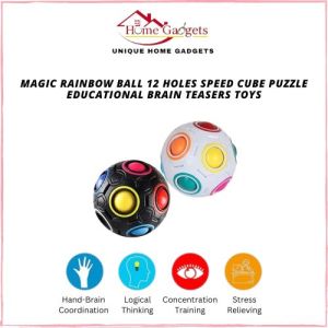 [IQ TOYS] Magic Rainbow Ball 12 holes Speed Cube Puzzle Educational Brain Teasers Toys