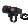 AUTOFun Motorcycle Digital Voltmeter Charger Motor Cas HP Motor 2 USB 3.1A 10-24V Universal Dual USB Charger +Voltmeter. 