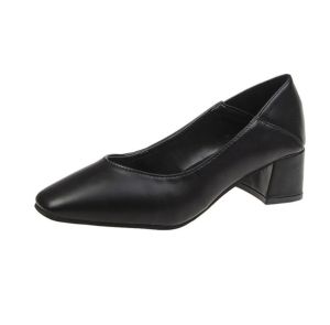 900Shop📌รองเท้าคัชชูหนัง ส้นสูง 2 นิ้ว สีพื้น 5 สี ทรงหัวหลี่ยม เบอร์ 35-41 (18)