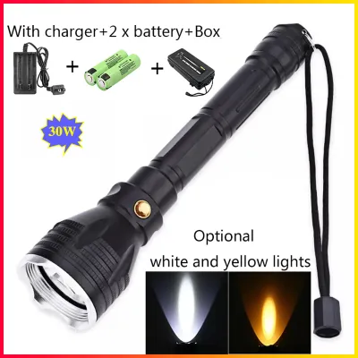 YUPAR 1200LM diver diving 100 meters underwater flashlight waterproof and strong light XM-L2 LED white light 18650 original battery fishing camping riding