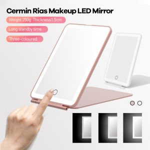 Cermin Lampu LED/Cermin Make Up Meja Dengan Lampu LED Tombol Touch Screen Charge USB