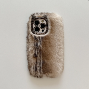 Soft Plush Cat Ears Phone camera Sable Phone Case For For iPhone 16 15 14 13 12 11 Pro Max Plus Fluffy Warm Winter Furry Fur Cover