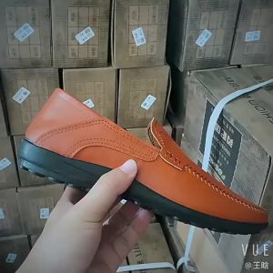 Autumn MenS Casual Leather Shoes Slip-On Loafers Soft Sole Driving Shoes