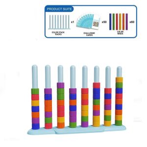 GOOD STUFF Classification Color Stack Challenge Color Recognition Train Thinking Stacking Rainbow Rings Strategy Toy Montessori Educational Toy For Kindergarten
