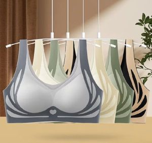 Veimia Lifting Anti-Sagging Wireless Push-up Bra / Bra Pull-Up Anti-kendur Mulus Dapat Disesuaikan / Pakaian Dalam Penyangga Lembut/Bra Push-Up Payudara Kecil Dapat Disesuaikan / Bra Cup Tetap Olahraga Tahan Benturan Lari IFN