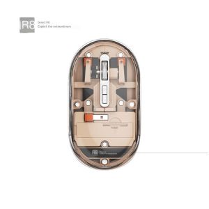 Chuột không dây Bluetooth trong suốt R8 hai chế độ siêu yên tĩnh cho PC laptop