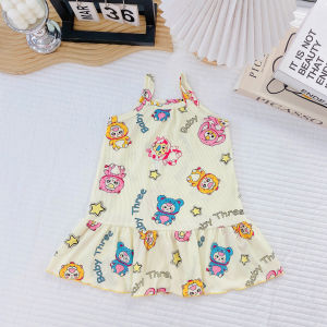 [G01] (10 - 25kg) Váy 2 dây cho bé chất tăm lạnh mềm mát co giãnhình in ngộ nghĩnh đáng yêu - DH KIDS