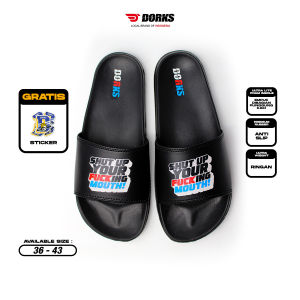 Sandal Slop - Shut Up Black - Sandal Selop Pria dan Wanita Original