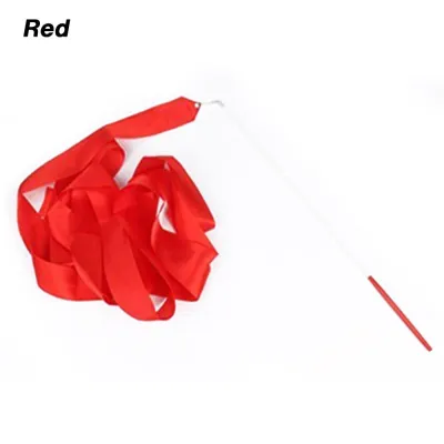 INOXTO Rainbow Stick Twirling Rod Ballet Streamer Dance Ribbon Colorful Gym Ribbons Artistic Gymnastics Ribbon Rhythmic Art Training