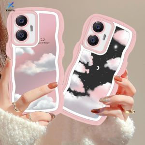 (Lokal Ready) Xinyu Casing hp Realme C53 C51 C55 C33 C35 C31 C30 C30s C21Y C25Y C11 2021 C20 C15 C25 C17 C12 C3 Realme 10 9i 8i 7 Pro Realme 5 Pro 5i 5S 6i Narzo 50A Prime Hari Painting Minyak dan Awan Malam Bintang Bulan Wave Edge TPU Dua Kasus Softcase