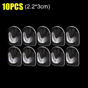 50ชิ้นตะขอติดประตูโปร่งใสขนาดเล็กราวแขวนติดผนังผ้าเช็ดตัวตะขอกุญแจอเนกประสงค์ราวแขวนเก็บของวางของติดแน่น