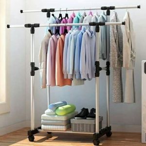 COD SHENAR Double Stand hanger/Stand hanger double sisi rak serbaguna dengan 4 roda