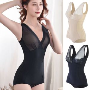 SI958 ไร้รอยต่อ จั๊มสูทควบคุมหน้าท้อง ชุดกระชับสัดส่วน ตาข่ายบาง ชุดบอดี้สูทหลังคลอด สะดวกสบาย ชุดชั้นใน ชุดกระชับสัดส่วนผู้หญิง ผู้หญิง