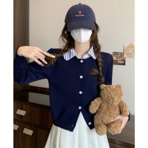 AJW [XBS] Cardigan Kerah Korean Style | Kardigan Rajut Kekinian | Baju Atasan Wanita Terbaru Knit Import Premium