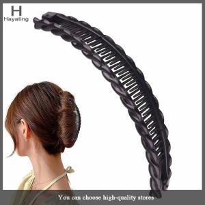 Hayating Banana Hair Clip 3 PiecesBanana Clip For Thin To Thick HairPonytail Holder ClipsClassic Fishtail Combs Tool For Women Girl