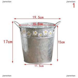 [COD] jiameitan Vintage Iron Flower Pot Desktop Flower Vase Plant Flowerpot Balcony Plant Bucket