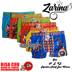 6 PCS Celana Dalam Anak Cowok Laki-Laki / BOXER Anak Cowok HAPPY BOY COMBI