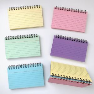 A6 Spiral Notebook Tearable Ring Notebook 6Pcs 50sheets Dual Coil Note Pad School Office Supplies