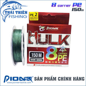 Dây Câu Cá Pioneer HULK PE Braid 8 Sợi 150m Dark Green Siêu Bền Chống Mài Mòn
