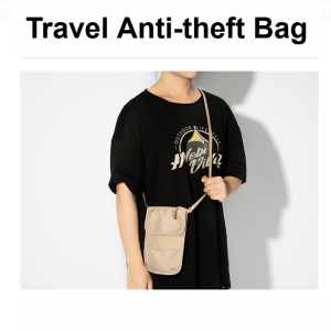 Antitheft Multifunction Bag Travel Antitheft Bag Change (of Money) Antidropout Lightweight And Portable