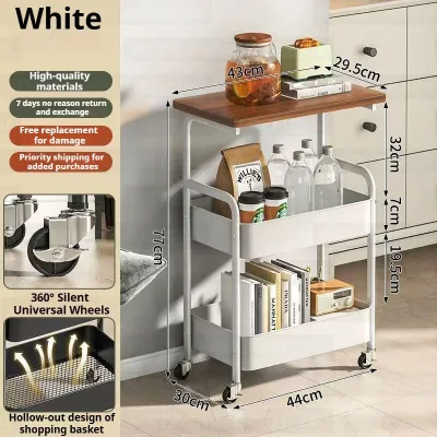 【🪑2-in-1 Side Table】SIXTYTHREE STORE Rolling Trolley Rack – Sofa Side Bedside Table Kitchen Cart Office Storage 可移动小桌