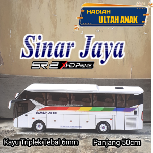 Miniatur Bus Mainan PO.SINAR JAYA SR2 XHDPRIME Panjang 50cm Maian Anak Terbaru