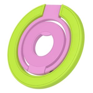 Colorful Magnetic Finger Ring Phone Holder Universal Metal Rotating Triple Fold Bracket Grip