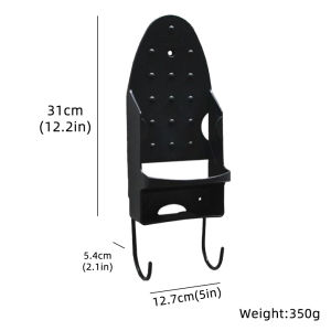 RISE Iron Board Door Wall Mount Storage Rack Holder Hanger Cupboard Black/White