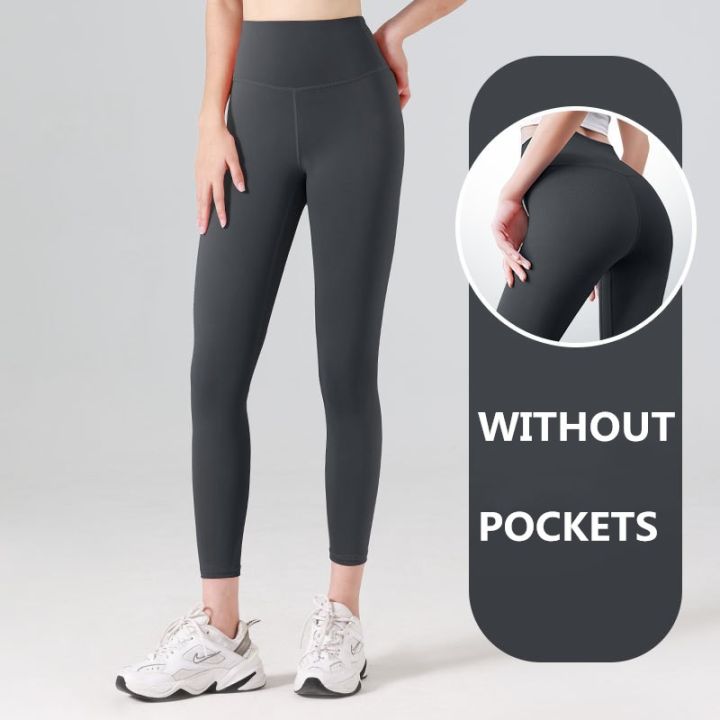 Women’s High Waist Workout Yoga Leggings with Pockets Athletic Tummy  Control Running Pants,Black,M