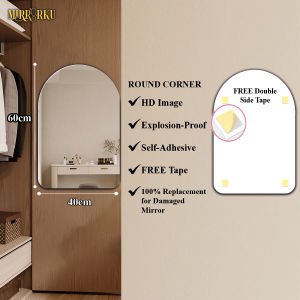 MIRRORKU Cermin Dinding Unbreakable Acrylic Mirror HD Non Glass Frameless Welcome Board 40cm x 60cm untuk Pernikahan & Dekorasi Rumah