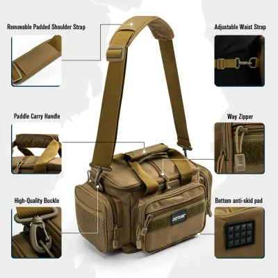 GOTURE Fishing Tackle Bag Waterproof Shoulder Bag High Capacity Oxford Cloth Outdoor Cycling Backpack Camping Picnic Bag