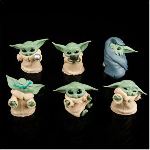 PRETTYG 6Pcs/Set Anime Baby Yoda Figure Grogu Mandalorian Children Toys for Boys Star Wars Doll Decoration Action Figures Christmas Gift